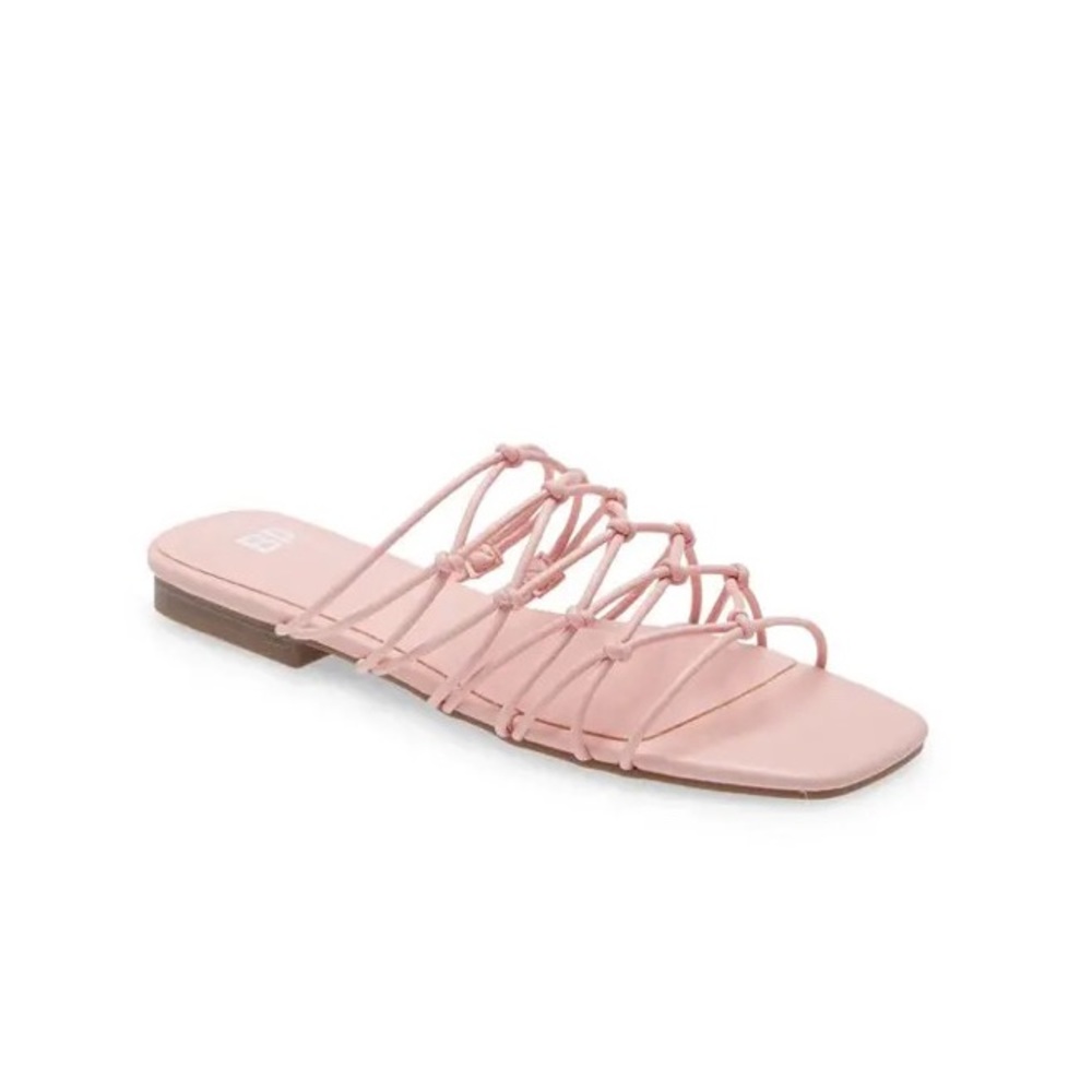 Nordstrom BP Pink Piper Strappy Knotted Flat Sandals